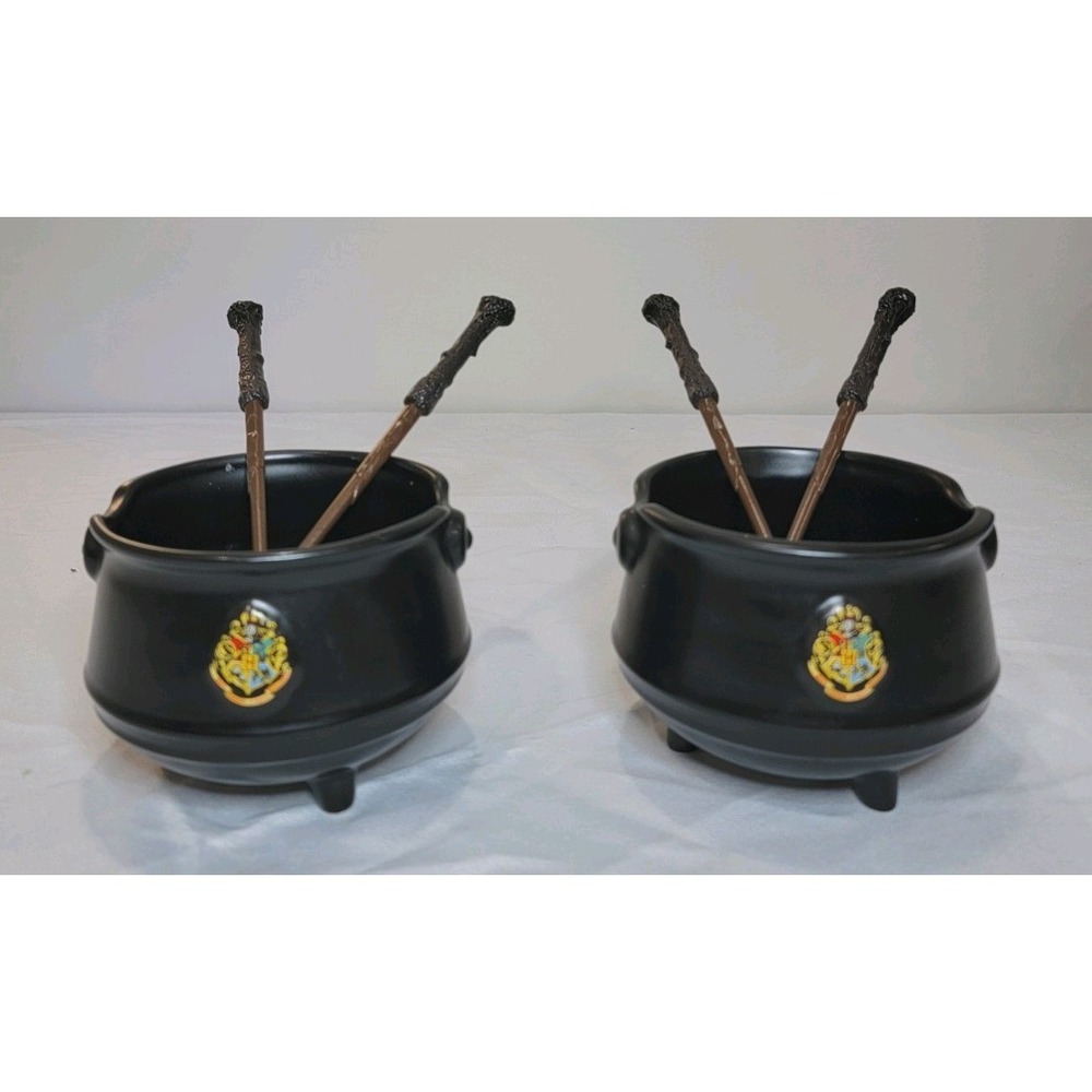 Set of 2 Harry Potter Cauldron Ramen Bowls with Wand Chopsticks